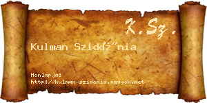 Kulman Szidónia névjegykártya